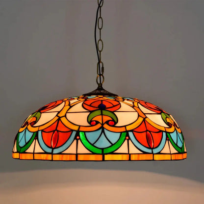 20inch 50cm Stained Glass Lampshade Outdoor Pendant Lighting Tiffany Hanging Lamp - CTL