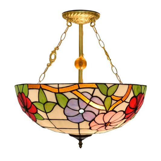20inch 50cm Stained Glass Morning Glory Lampshade Vintage Tiffany Style Chandelier - CTL