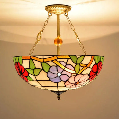 20inch 50cm Stained Glass Morning Glory Lampshade Vintage Tiffany Style Chandelier - CTL