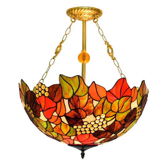 20inch Tiffany Hanging Lamp Stained Glass Portuguese Pendant Light - CTL