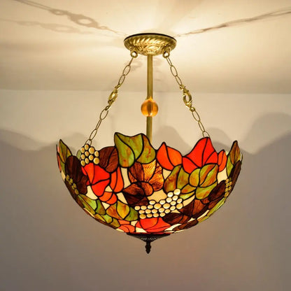 20inch Tiffany Hanging Lamp Stained Glass Portuguese Pendant Light - CTL