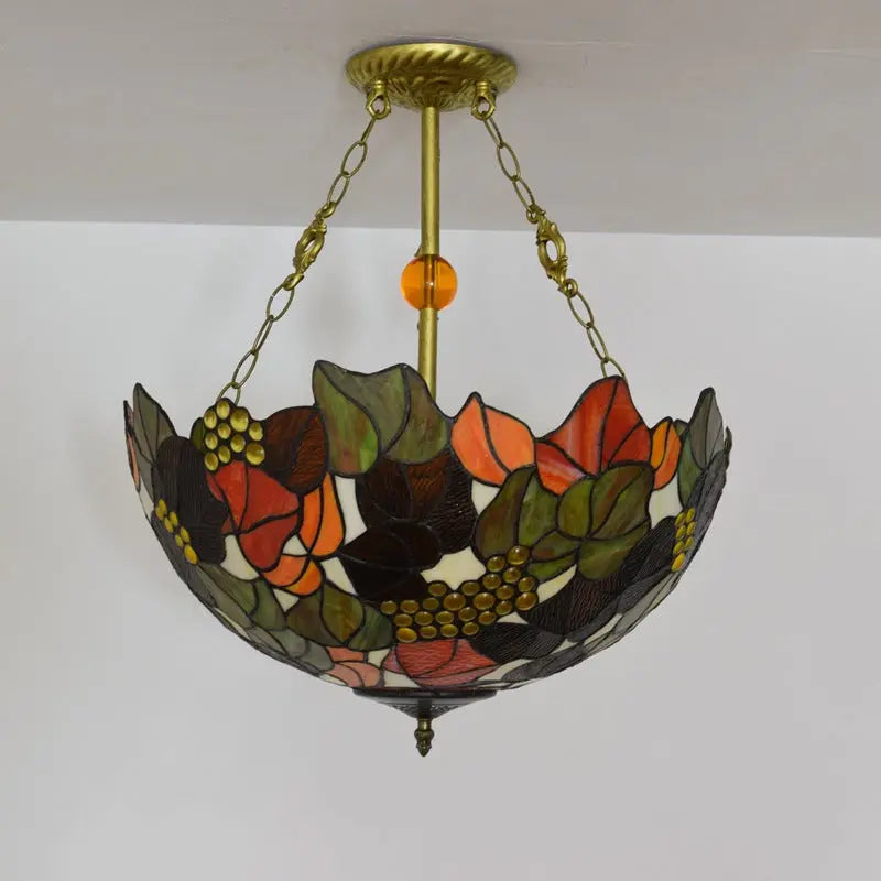 20inch Tiffany Hanging Lamp Stained Glass Portuguese Pendant Light - CTL