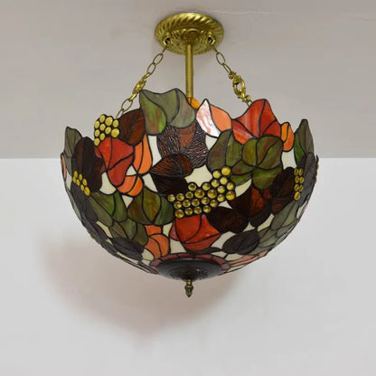 20inch Tiffany Hanging Lamp Stained Glass Portuguese Pendant Light - CTL