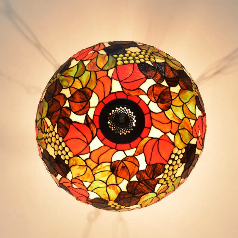 20inch Tiffany Hanging Lamp Stained Glass Portuguese Pendant Light - CTL