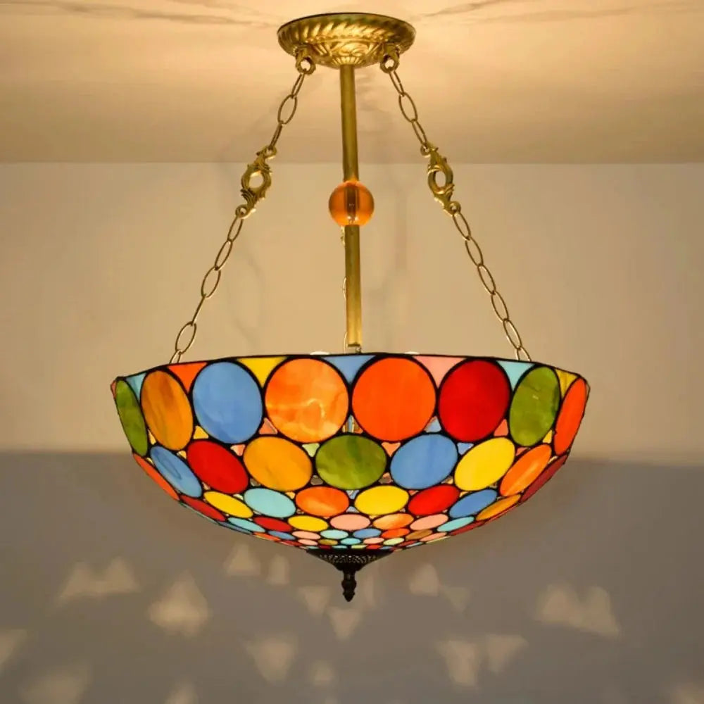 20inch Stained Glass Bohemian Lampshade Chandelier Tiffany Type Lamps for Sale - CTL