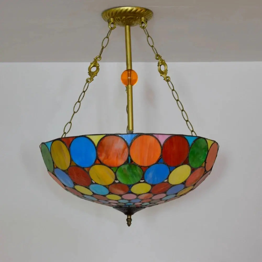 20inch Stained Glass Bohemian Lampshade Chandelier Tiffany Type Lamps for Sale - CTL