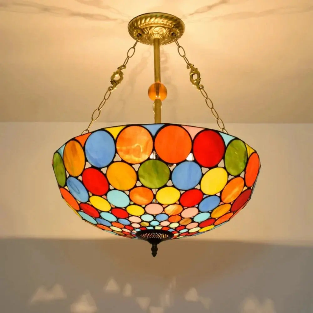 20inch Stained Glass Bohemian Lampshade Chandelier Tiffany Type Lamps for Sale - CTL