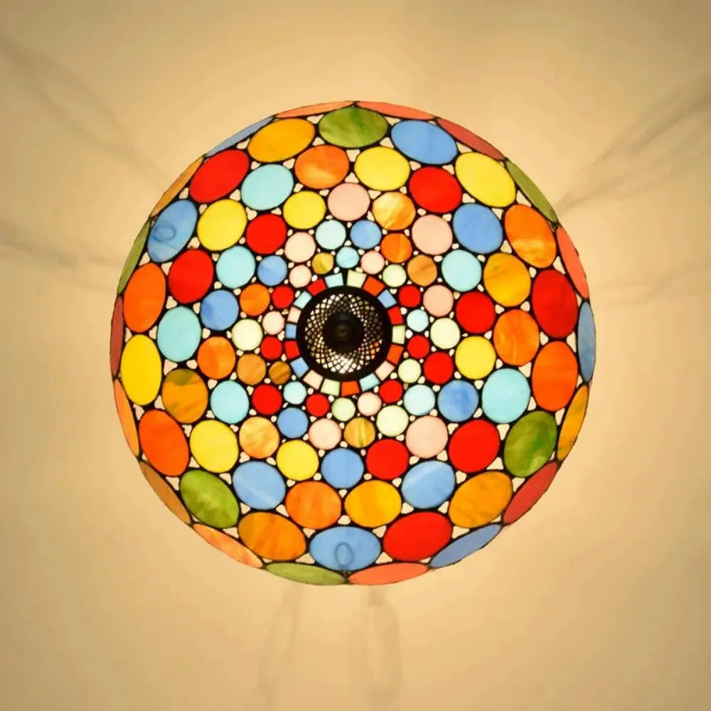 20inch Stained Glass Bohemian Lampshade Chandelier Tiffany Type Lamps for Sale - CTL