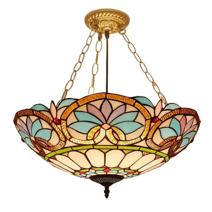 20inch Vintage Tiffany Style Chandelier Stained Glass Baroque Tiffany Anti-chandelier - CTL