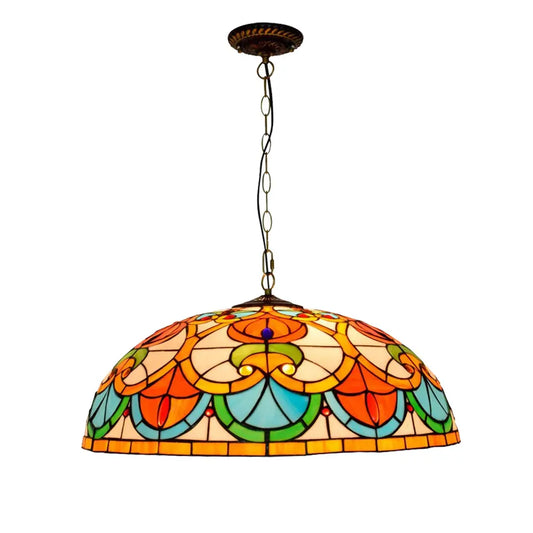 24inch 60cm Tiffany Style Hanging Light Fixtures Stained Glass Lampshade Pendant Lamps - CTL