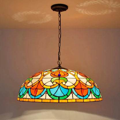 24inch 60cm Tiffany Style Hanging Light Fixtures Stained Glass Lampshade Pendant Lamps - CTL