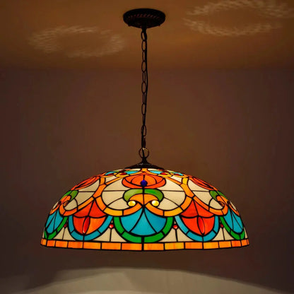 24inch 60cm Tiffany Style Hanging Light Fixtures Stained Glass Lampshade Pendant Lamps - CTL
