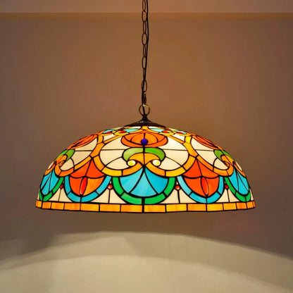 24inch 60cm Tiffany Style Hanging Light Fixtures Stained Glass Lampshade Pendant Lamps - CTL
