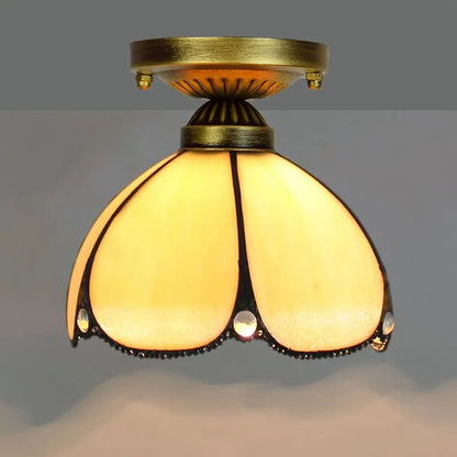 8inch Tiffany Glass Ceiling Light Stained Glass Small Ceiling Lamp - CTL
