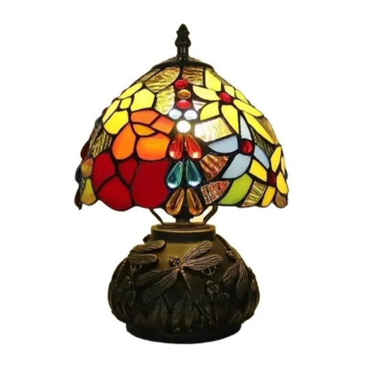 8inch 20cm Antique Stained Glass Flower Lampshade Tiffany Table Lamp