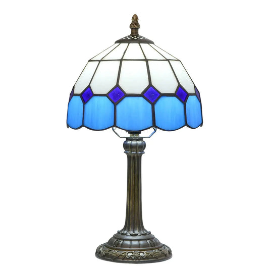 8inch 20cm Blue Mediterranean Lampshade Tiffany Stained Glass Table Lamp - CTL