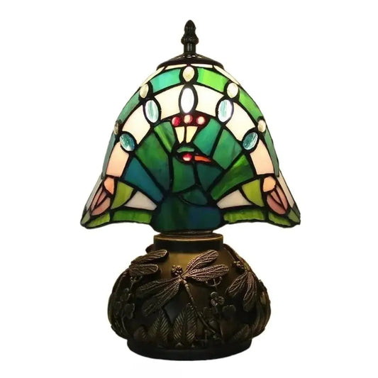8inch 20cm Retro Stained Glass Green Lampshade Tiffany Table Lamp
