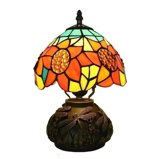 8inch 20cm Retro Stained Glass Sunflower Lampshade Tiffany Table Lamp
