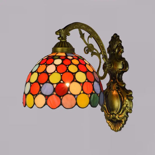 Small Stained Glass Bohemia Lampshade Tiffany Wall Lights Sconce Lamp - CTL
