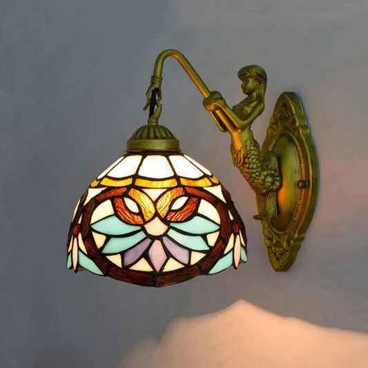 8inch Small Stained Glass Sconce Tiffany Style Wall Lamps - CTL