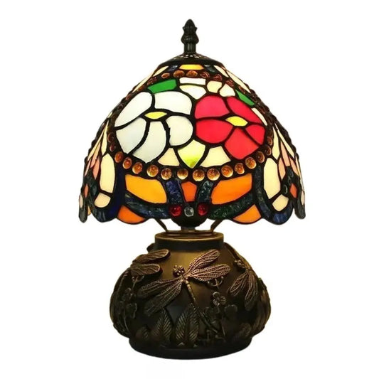 8inch 20cm Stained Glass Art Desk Light Vintage Tiffany Table Lamp