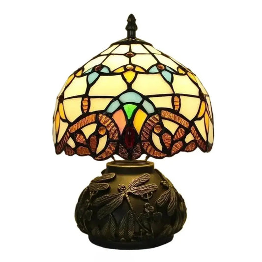 8inch 20cm Stained Glass Baroque Lampshade Vintage Tiffany Table Lamp