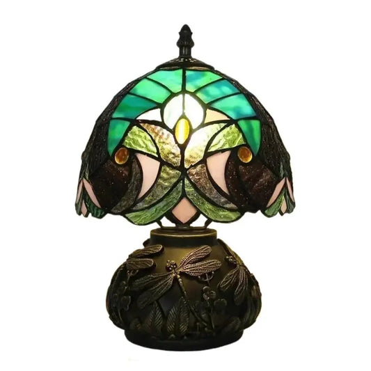 8inch 20cm Stained Glass Flower Desk Light Vintage Tiffany Table Lamp