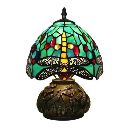 8inch 20cm Stained Glass Lampshade Vintage Dragonfly Tiffany Table Lamp