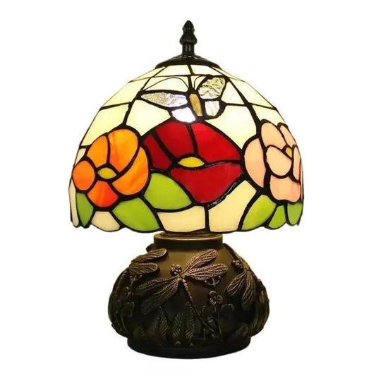8inch 20cm Vintage Stained Glass Flower Decor Tiffany Table Lamp