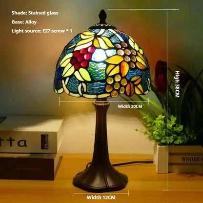 8inch 20cm Vintage Stained Glass Sunflower Pastoral Lampshade Tiffany Table Lamp - CTL