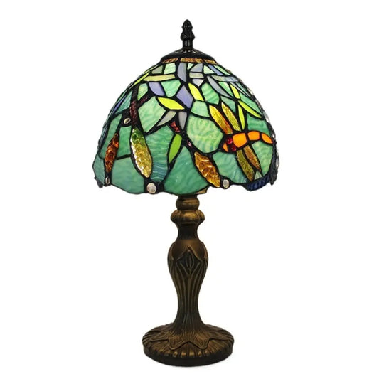 8inch Retro Stained Glass Flower Lampshade Tiffany Desk Lamps Antique Table Light - CTL