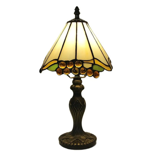 8inch Retro Stained Glass Simple Grape Lampshade Small Tiffany Table Lamp - CTL
