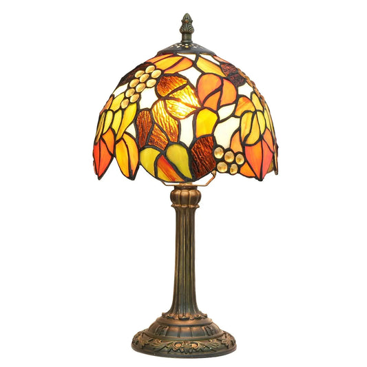8inch Small Tiffany Lamp Stained Glass Maple Leaf Lampshade Retro Table Lamp - CTL