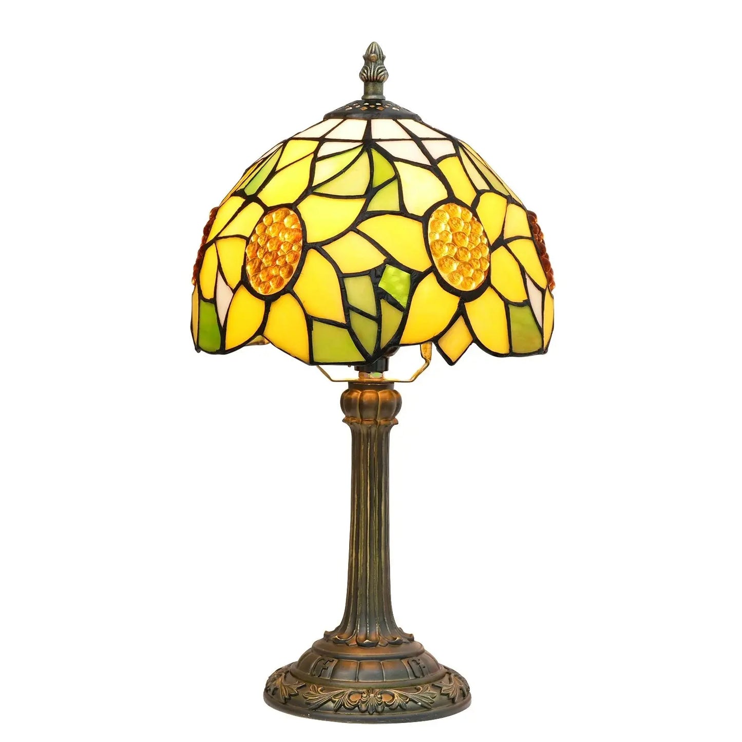8inch Small Tiffany Table Lamps Tiffany Stained Glass Sunflower Lampshade Bedside Light - CTL
