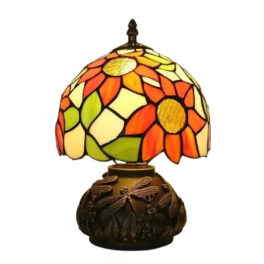 8inch Stained Glass Flower Lampshade Desk Light Vintage Tiffany Table Lamp Classical Tiffany Lamp