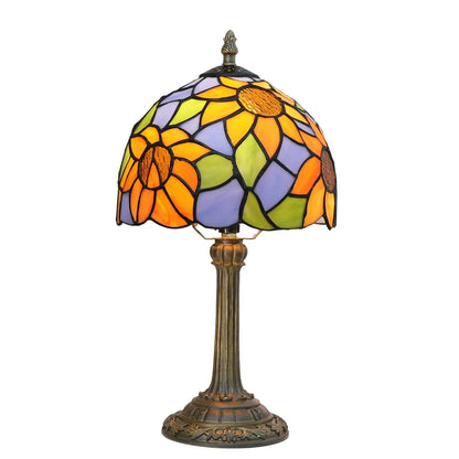 8inch Stained Glass Garden Lampshade Sunflower Tiffany Table Lamp - CTL