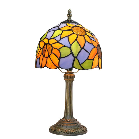 8inch Stained Glass Garden Lampshade Sunflower Tiffany Table Lamp - CTL