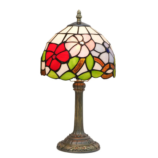 8inch Stained Glass Morning Glory Lampshade Bedside Light Small Tiffany Style Table Lamps - CTL