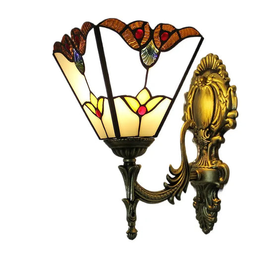 8inch Stained Glass Square Baroque Lampshade Wall Sconce Square Tiffany Lamp - CTL