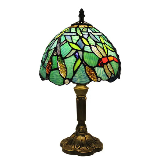 8inch Stained Glass Wheat Ear Lampshade Vintage Tiffany Dragonfly Lamp - CTL