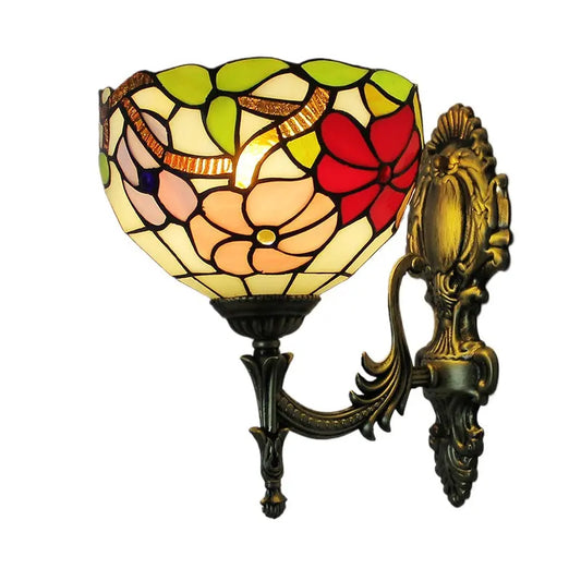 8inch Tiffany Outdoor Wall Lights Stained Glass Flowers Wall Lamps - CTL