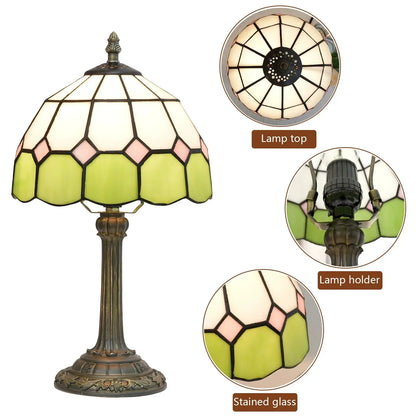 8inch Tiffany Stained Glass Mediterranean Green Bedroom Bedside Desk Lamp - CTL
