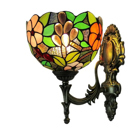 8inch Tiffany Tiffany Glass Wall Lights Stained Glass Grapes Floral Wall Sconce - CTL