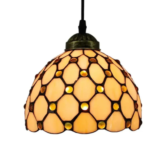 8inch Vintage Pink Beads Lampshade Small Tiffany Pendant Lights - CTL