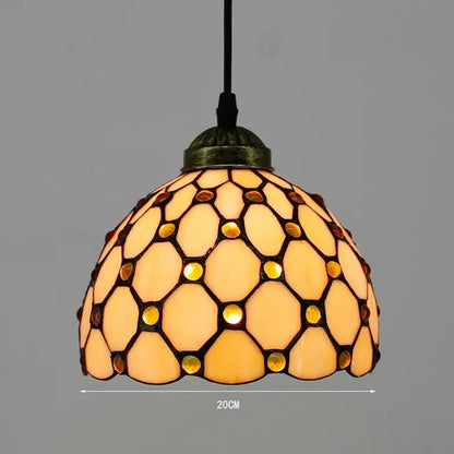 8inch Vintage Pink Beads Lampshade Small Tiffany Pendant Lights - CTL