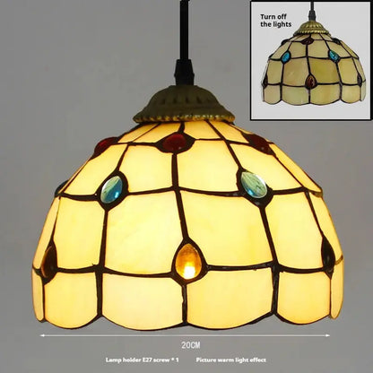 8inch Vintage Pink Beads Lampshade Small Tiffany Pendant Lights - CTL