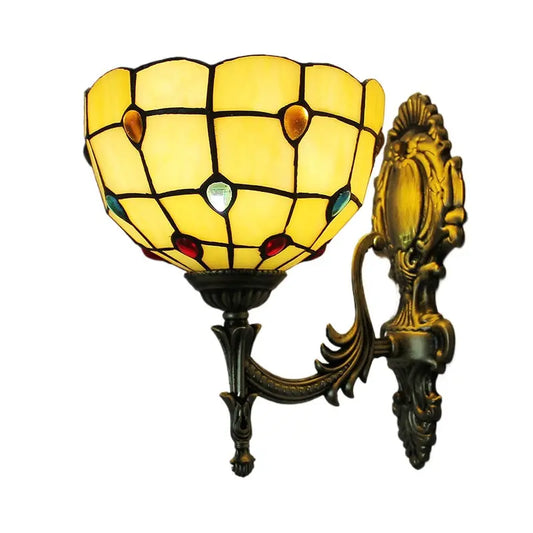 8inch Wall Lights Tiffany Stained Glass Baroque Lampshade Antique Sconce - CTL