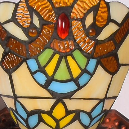 Tiffany Style Wall Sconce with Baroque Stained Glass Lampshade - CTL