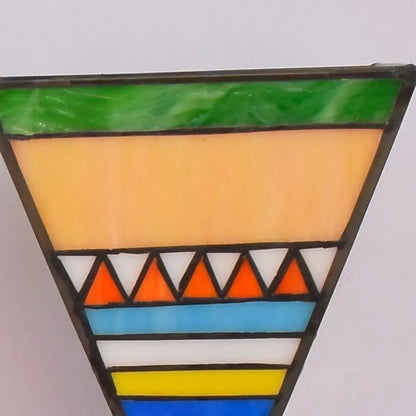 Classical Southeast Asian Style Three Light Sconce Tiffany Stained Glass Wall Lamp - CTL