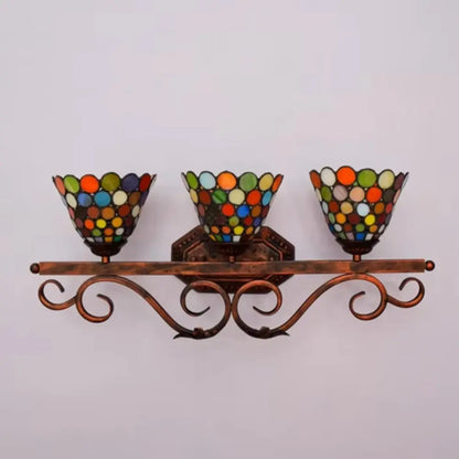 Classical Stained Glass Bohemia 3 Light Wall Sconce Tiffany Wall Lamp - CTL